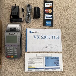 Verifone VX520 Credit Card POS Terminal DIAL/ETH/CTLS w/ Swipe‎ EMV Chip Reader